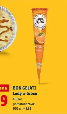 Lody w tubce pomarańczowe promocja w Lidl