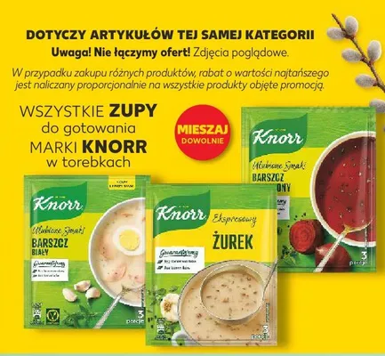 Wszystkie zupy do gotowania w torebkach promocja w Kaufland