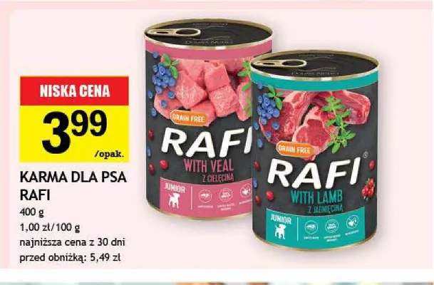 Karma dla psa Junior z jagnięciną Rafi promocja w Gram Market