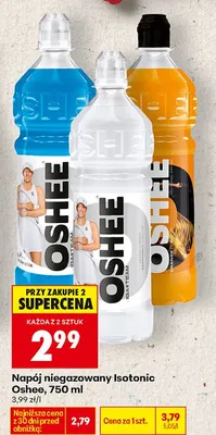 Napój niegazowany Isotonic Oshee 750 ml niebieski promocja w Biedronka