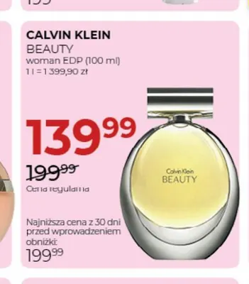 Woda perfumowana Beauty Calvin Klein promocja w Drogerie Jawa