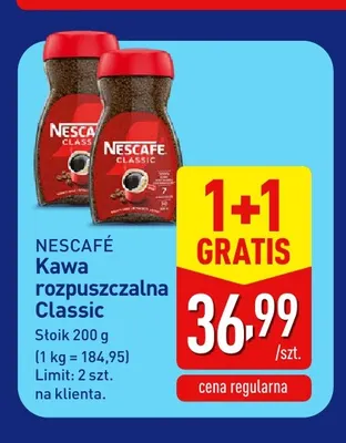 Kawa rozpuszczalna Classic Nescafé promocja w Aldi
