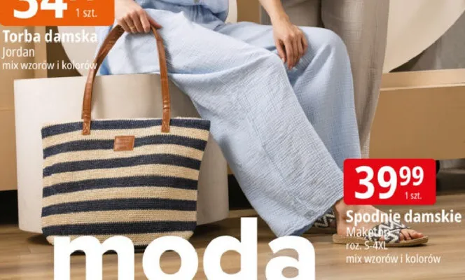 Torba damska pleciona Jordan promocja w Leclerc