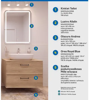 Kinkiet Tellot 3xGU10 IP44 promocja w Castorama