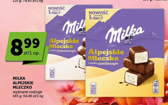 Milka Alpejskie Mleczko o smaku waniliowym promocja w Euro Sklep