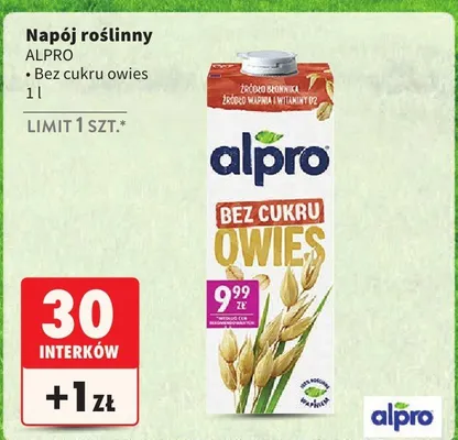 Napój roślinny bez cukru owies promocja w Intermarche