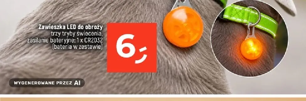 Zawieszka LED do obroży promocja w Dealz