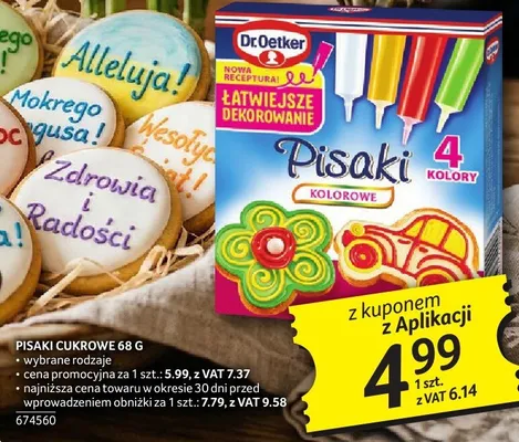 Pisaki cukrowe Dr. Oetker 68 g promocja w Selgros