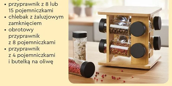 Przyprawnik obrotowy z 8 pojemniczkami promocja w Biedronka