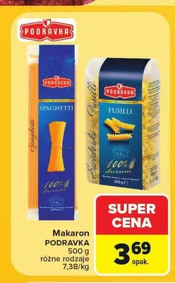 Makaron spaghetti Podravka promocja w Carrefour Market