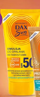 Emulsja do opalania Dax Sun Sun Expert SPF 50 promocja w Dino