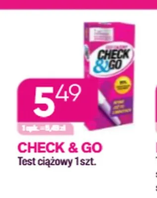 Test ciążowy Check & Go promocja w Drogerie Koliber