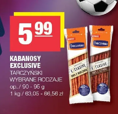 Kabanosy Exclusive 100% z kurczaka Tarczyński promocja w SPAR