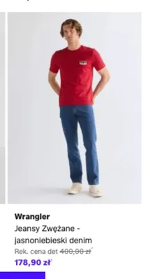 Jeansy Zwężane Wrangler - jasnoniebieski denim promocja w Lounge by Zalando