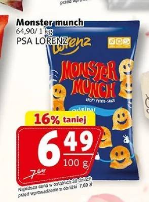 Chrupki ziemniaczane Monster munch promocja w Prim Market