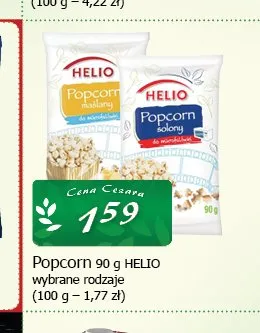 Popcorn solony Helio promocja w CEZAR Delikatesy