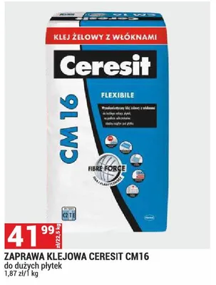 Zaprawa klejowa Ceresit CM16 Flexibile klej żelowy z włóknami do dużych płytek promocja w Merkury Market