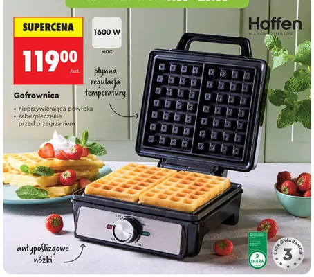 Gofrownica Hoffen 1600W promocja w Biedronka