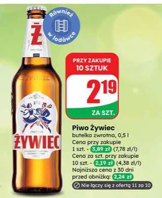 Piwo Żywiec butelka zwrotna promocja w Dino
