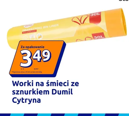 Worki na śmieci ze sznurkiem Dumil Cytryna 30 l promocja w Action