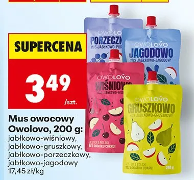 Mus owocowy, różne rodzaje promocja w Biedronka