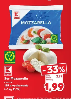 Ser Mozzarella classic K-Classic promocja w Kaufland