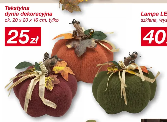 Tekstylna dynia dekoracyjna promocja w KiK