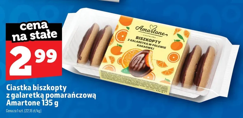 Ciastka biszkopty z galaretką pomarańczową Amartone promocja w TOPAZ