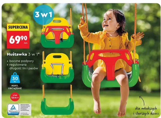 Huśtawka 3 w 1 promocja w Biedronka