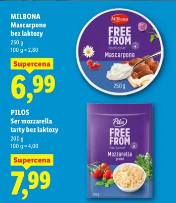 Ser mozzarella tarty bez laktozy promocja w Lidl