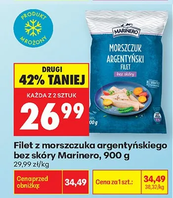 Filet z morszczuka argentyńskiego bez skóry Marinero promocja w Biedronka