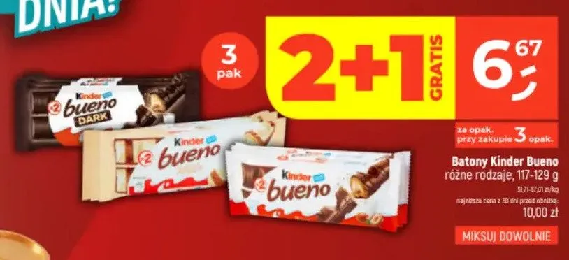 Batony Kinder Bueno White 3-pak promocja w Dealz