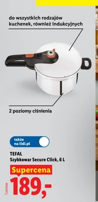 Szybkowar TEFAL Secure Click 6l promocja w Lidl