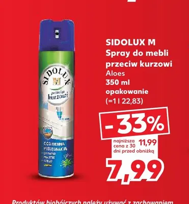 Spray do mebli przeciw kurzowi Aloes Sidolux M promocja w Kaufland