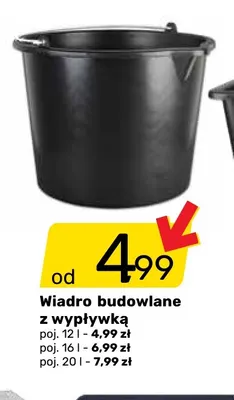 Wiadro budowlane z wypływką 12 l promocja w Bricomarche
