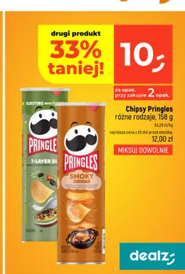 Chipsy Pringles Smoky Cheddar promocja w Dealz