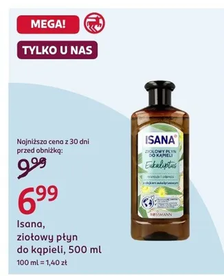 Ziołowy płyn do kąpieli Isana Eukaliptus promocja w Rossmann