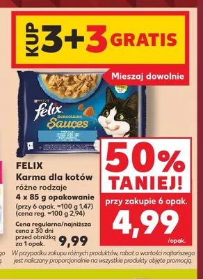 Karma dla kotów Felix 4-pak promocja w Kaufland