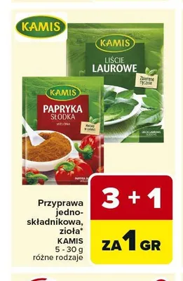 Przyprawa jednoskładnikowa Liście laurowe Kamis promocja w Carrefour Market