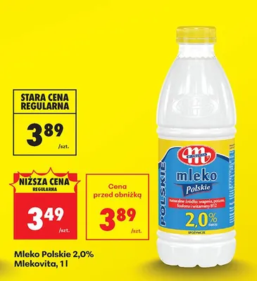 Mleko polskie 2,0% promocja w Biedronka