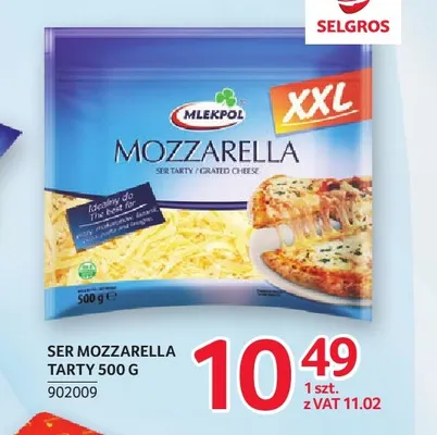 Ser mozzarella tarty Mlekpol promocja w Selgros