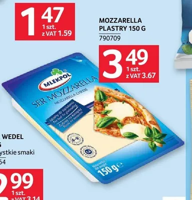 Mozzarella plastry Mlekpol promocja w Selgros