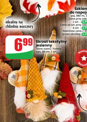 Skrzat tekstylny jesienny promocja w Dino
