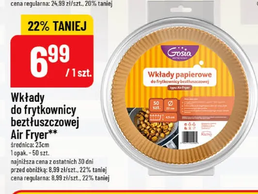 Wkłady do frytkownicy beztłuszczowej 23 cm Gosia promocja w POLOmarket