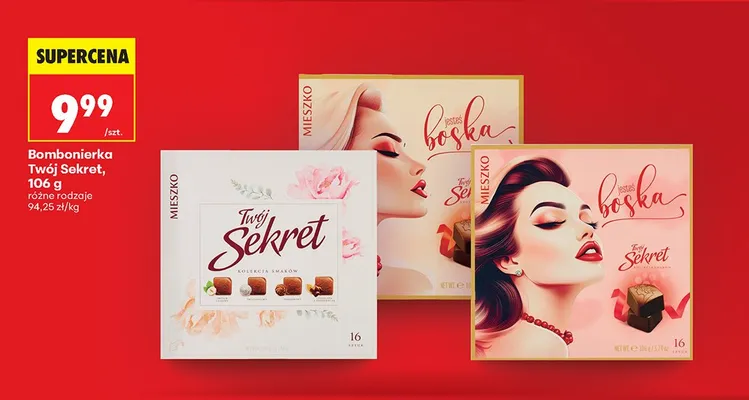 Bombonierka Twój Sekret, różne rodzaje promocja w Biedronka