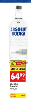 Wódka Absolut 40% promocja w Biedronka