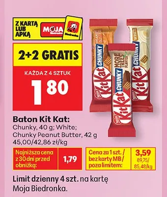 Baton Kit Kat Chunky Peanut Butter promocja w Biedronka