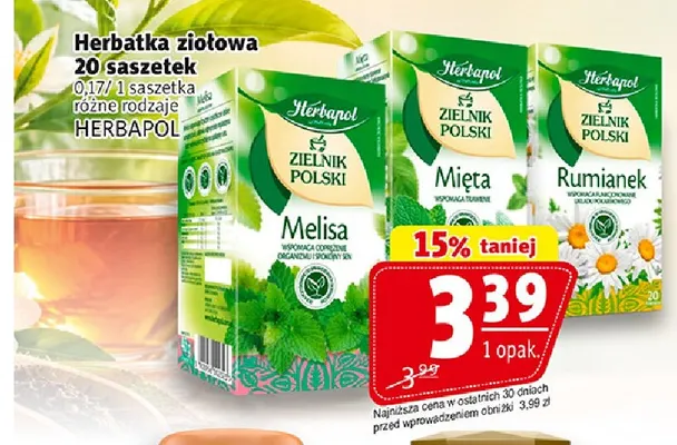 Herbatka ziołowa Rumianek Herbapol promocja w Prim Market