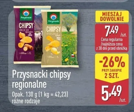 Chipsy regionalne Przysnacki promocja w Aldi