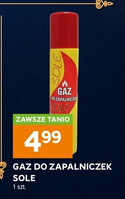 Gaz do zapalniczek Sole promocja w Stokrotka